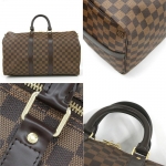 LOUIS VUITTON ルイヴィトン キーポル45バンドリエール ショルダーボストンバッグ N41428 ダミエエベヌ