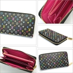 ルイヴィトン 財布 LOUIS VUITTON M60243 モノグラムマルチカラー ジッピーウォレット ラウンドファスナー長財布 ブラック