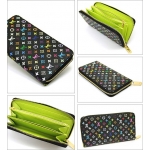 LOUIS VUITTON ルイヴィトン M60244 モノグラムマルチカラー ジッピーウォレット 長財布 ノワール/ピスタッシュ