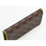 ルイヴィトン 　LOUISVUITTON　ダミエ　ポルトフォイユブラザ　二つ折り長財布　エベヌ　ジョーヌ　N63154