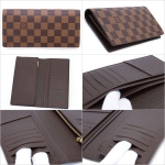 ルイ・ヴィトン LOUIS VUITTON ダミエ ポルトフォイユブラザ N60017 エベヌ PVC メンズ財布