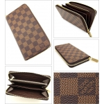 ルイ・ヴィトン Louis Vuitton ジッピーウォレット 札入れ 小銭入れ ラウンドファスナー ラウンドジップ 長財布 ダミエ ブラウン N60015 レディース