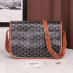 GOYARD  ゴヤール ベルヴェデール ユニセックス ショルダーバッグ ブラック/ブラウン×シルバー金具G2020886