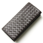 BOTTEGA VENETA ボッテガ ヴェネタ イントレチャート 2つ折長財布 札入れ レザー カーフ ダークブラウン 120697 V4651 2040