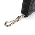 シャネル CHANEL カンボンライン ラウンドファスナー 長財布 レザー エナメル ブラック A50078