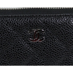 シャネル CHANEL 財布 長財布 ラウンドファスナー長財布 キャビアスキン マトラッセ ブラック シルバー金具 A50097 レディース