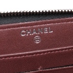 シャネル CHANEL 財布 長財布 ラウンドファスナー長財布 ラムスキン マトラッセ ブラック シルバー金具 A50097 レディース