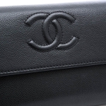 シャネル CHANEL ココマーク 二つ折り ウォレット 長財布 キャビアスキン レディース A50070