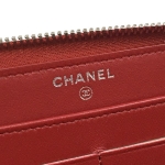 シャネル マトラッセ ジッピーウォレット A50097 レザー 本革 レッド 赤 ラウンドファスナー ラウンドジップ 長財布 CHANEL
