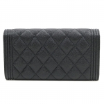 シャネル 【CHANEL】 ボーイシャネル ロング フラップウォレット ブラック キルティングレザー 二つ折り長財布 マトラッセ タイムレスクラシック サイフ A80286