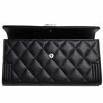 シャネル財布 ボーイシャネル フラップ ロングウォレット キャビアスキン黒/マットゴールド A80286 CHANEL