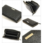 グッチ ラウンドファスナー長財布 GUCCI 財布 メンズ メタルバー ブラック 112724-A0V1G-1000