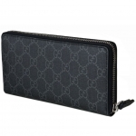グッチ GUCCI 長財布 メンズ レディース ラウンドファスナー キングスネーク プリント GGスプリーム ジップアラウンド ブラック×グレー 451273 K561N 1058