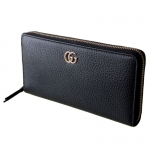 グッチ GUCCI レディース 長財布 ラウンドファスナー プチ マーモント ダラーカーフ ブラック 456117 CAO0G 1000