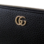 グッチ GUCCI レディース 長財布 ラウンドファスナー プチ マーモント ダラーカーフ ブラック 456117 CAO0G 1000