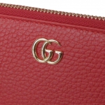グッチ GUCCI 長財布 レディース ラウンドファスナー プチ マーモント ダブルG ハイビスカスレッド 456117 CAO0G 6433