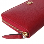 グッチ GUCCI 長財布 レディース ラウンドファスナー プチ マーモント ダブルG ハイビスカスレッド 456117 CAO0G 6433