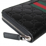 グッチ GUCCI 長財布 ラウンドファスナー NEW WEB GGシグネチャーレザー グッチシマ ブラック 408831 CWCLN 1060
