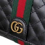 グッチ GUCCI 長財布 キルティングレザー ダブルG GRGウェブ ブラック 536451 0YKBT 1060