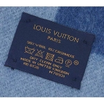 ルイ・ヴィトンマフラー M70931 LOUIS VUITTON ヴィトン LV エシャルプ・カーディフ ウール/カシミア ホワイトブルー