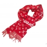 ルイヴィトン vuitton×supremeヴィトン×シュプリーム マフラー 赤 NP1890
