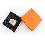 エルメスベルト HERMES エルメス レザーベルト メンズ　レザーシルバーバックルhe-be-6821