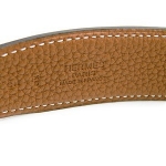 エルメスベルト HERMES エルメス レザーベルト メンズ　レザー シルバーバックル R刻印 ブラック×ブラウン he-be-6801
