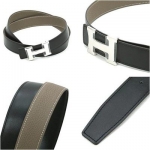 エルメス ベルト HERMES エルメス レザーベルト メンズ　レザーシルバーパターンバックル he-be-6808