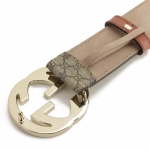 GUCCI グッチ  114876-KH43G-8878 ユニセックスベルト マイクロGGプラススターズ ベージュ 