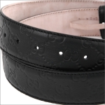 グッチ  ベルト GUCCI グッチシマ 型押しレザー メンズ ブラック 114984-AA61N-1001