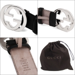 グッチ  ベルト GUCCI グッチシマ 型押しレザー メンズ ブラック 114984-AA61N-1001