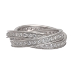 Cartier (カルティエ) トリニティリング フルダイヤ WG ホワイトゴールド 指輪 三連 フルエタニティリング B4106257