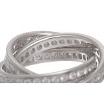 Cartier (カルティエ) トリニティリング フルダイヤ WG ホワイトゴールド 指輪 三連 フルエタニティリング B4106257
