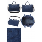 プラダ DENIMロゴプリントキャンバストートバッグ BN2069 DENIM AVIO
