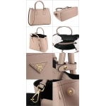 PRADA プラダ ハンドバッグ ダブルバッグ ピンクベージュ サフィアーノキュイール レザー BN2775​