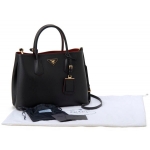 PRADA プラダ 2WAY ダブルバッグ トートバッグ サフィアーノ BN2775 ブラック 黒 レッド 赤 ロゴ レディース ブランド