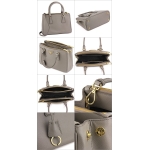 プラダハンドバッグ  PRADA BN2316 NZV F0572 バッグ サフィアーノ ルクス レディース グレー系 2WAY ショルダーバッグ トライアングル メタル ゴールド