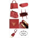 PRADA プラダ 2WAY ショルダーバッグ サフィアーノ ハンドバッグ レディース レッド レザー BN2316