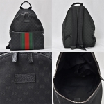グッチ GUCCI GGキャンバス バックパック リュック キャンバス レザー ブラック 190278 FWHAR 1060