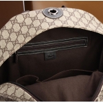 GUCCI(グッチ) リュックサック GG柄 ダブルG ベージュ×ダークブラウン PVC(塩化ビニール)×レザー 223705 KGDAX 8588