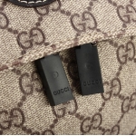 GUCCI(グッチ) リュックサック GG柄 ダブルG ベージュ×ダークブラウン PVC(塩化ビニール)×レザー 223705 KGDAX 8588