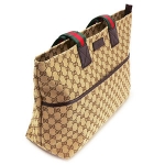 グッチ GUCCI トートバッグ マザーズバッグ ベビーマット付き GG柄キャンバス ベージュ×ダークブラウン 155524 F4FOR 9791