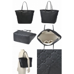 グッチ bree インターロッキングGチャーム付 グッチシマ×マイクログッチシマ トートバッグ ブラック 323671 AOOJG 1000