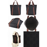 グッチ GUCCI トートバッグ 189669 F4FOR 1060　ウェビングライン GG柄キャンバス×レザー ブラック