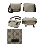 グッチ GUCCI GGプラス メッセンジャーバッグ PVC×レザー ブラウン 茶  201732 KGDIG 8588