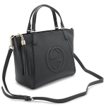 グッチ  GUCCI ソーホー 2way ハンドバッグ レザー ブラック インターロッキングG タッセル レディース 369176 A7M0G 1000
