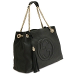 グッチ  （GUCCI） チェーントートバッグ ソーホー レザー ブラック ゴールド金具 レディース 308982 A7M0G 1000