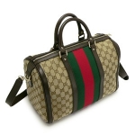 グッチ GUCCI GGキャンバス 2WAY ハンドバッグ ミニボストンバッグ ウェブ レザー ベージュ ブラック 247205 FWCZG 9791