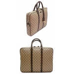 グッチビジネスバッグ GUCCI ブリーフケース GGプラス GG柄 GGマーク ベージュ×ダークブラウン 201480 KGDHG 9643