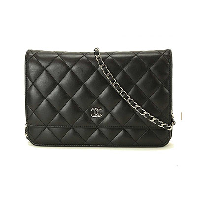 シャネル CHANEL タイムレスクラシック チェーン ウォレット 長財布 ブラック レザー A33814